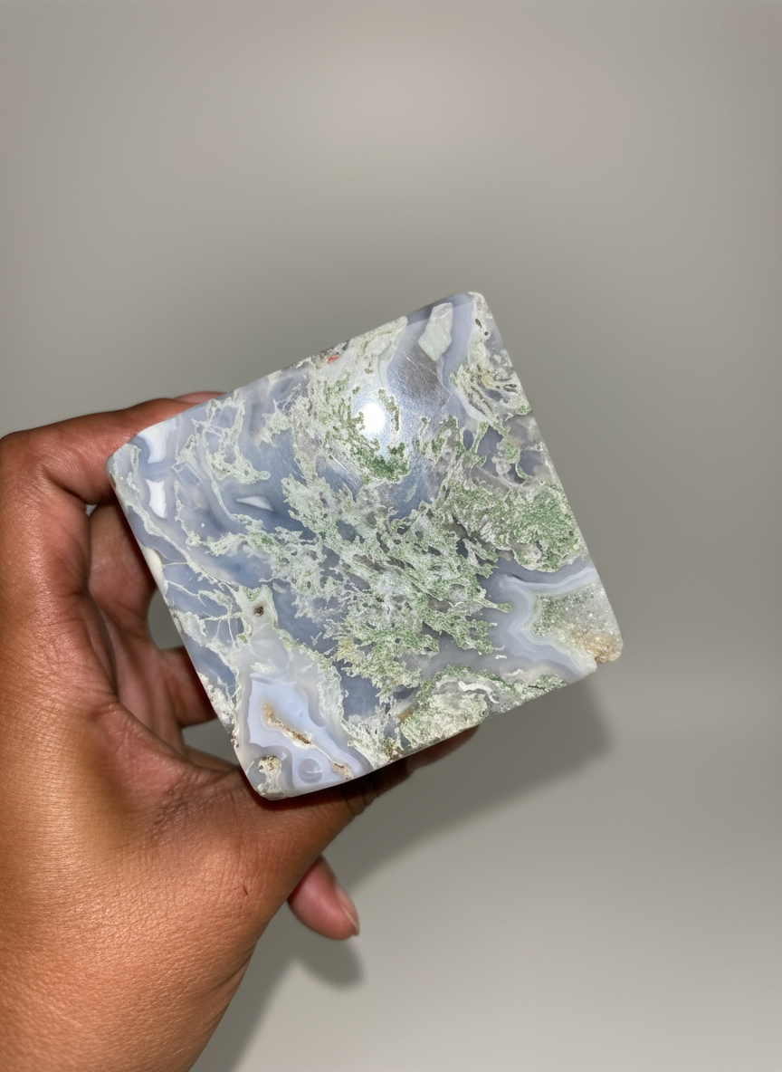 HQ Moss Agate Cube