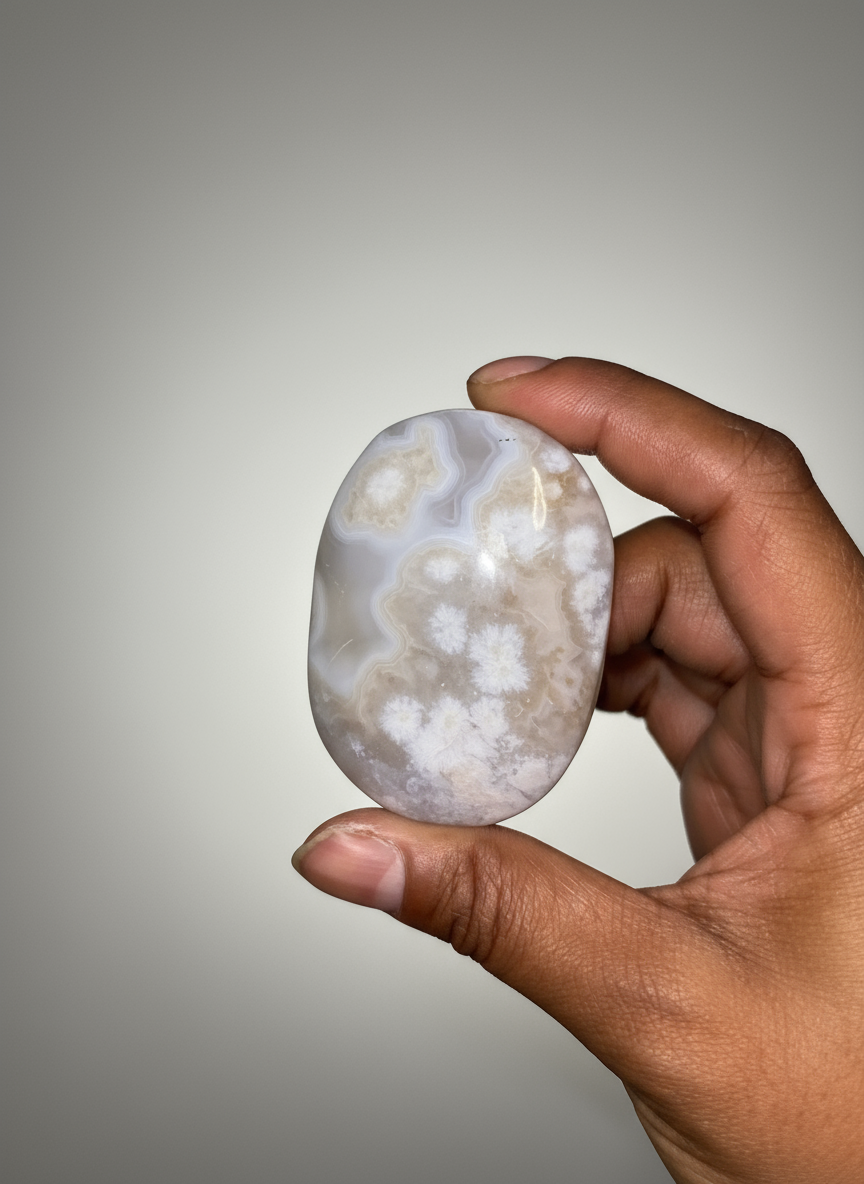 HQ Flower Agate Palmstone(s)