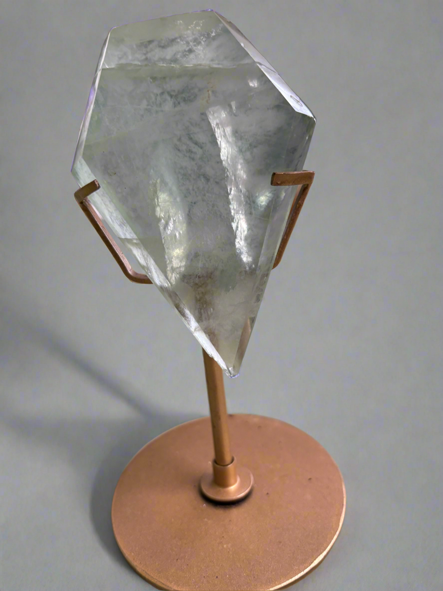 HQ Green Fluorite Diamond On A Stand